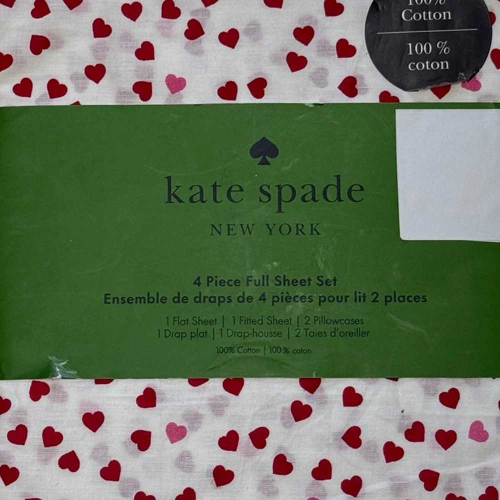 New Kate Spade Heart Valentine‎ Full Sheet Set